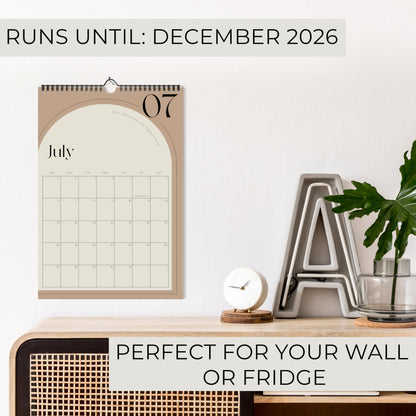 Aesthetic 2025-2026 Wall Calendar - Runs from June 2025 Until December 2026 - The Perfect Wall Hanging Calendar Planner for Easy Organizing
