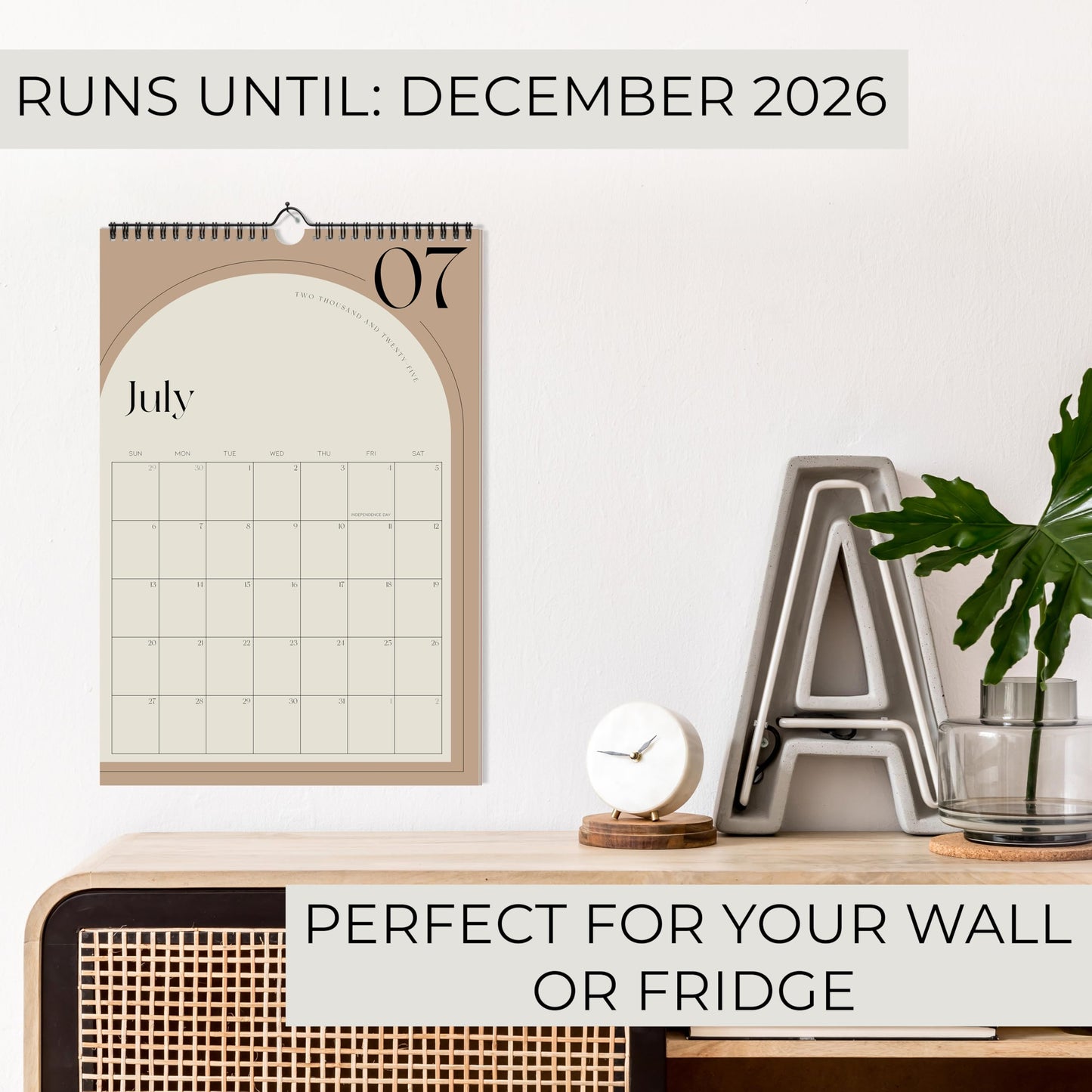 Aesthetic 2025-2026 Wall Calendar - Runs from June 2025 Until December 2026 - The Perfect Wall Hanging Calendar Planner for Easy Organizing