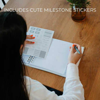 Beautiful Linen Pregnancy Journal and Detailed Memory Book with Stickers and Keepsake Pocket - Lovely Must Have Gift for Expecting First Time Moms - The Perfect Planner to Track Pregnancy Milestones