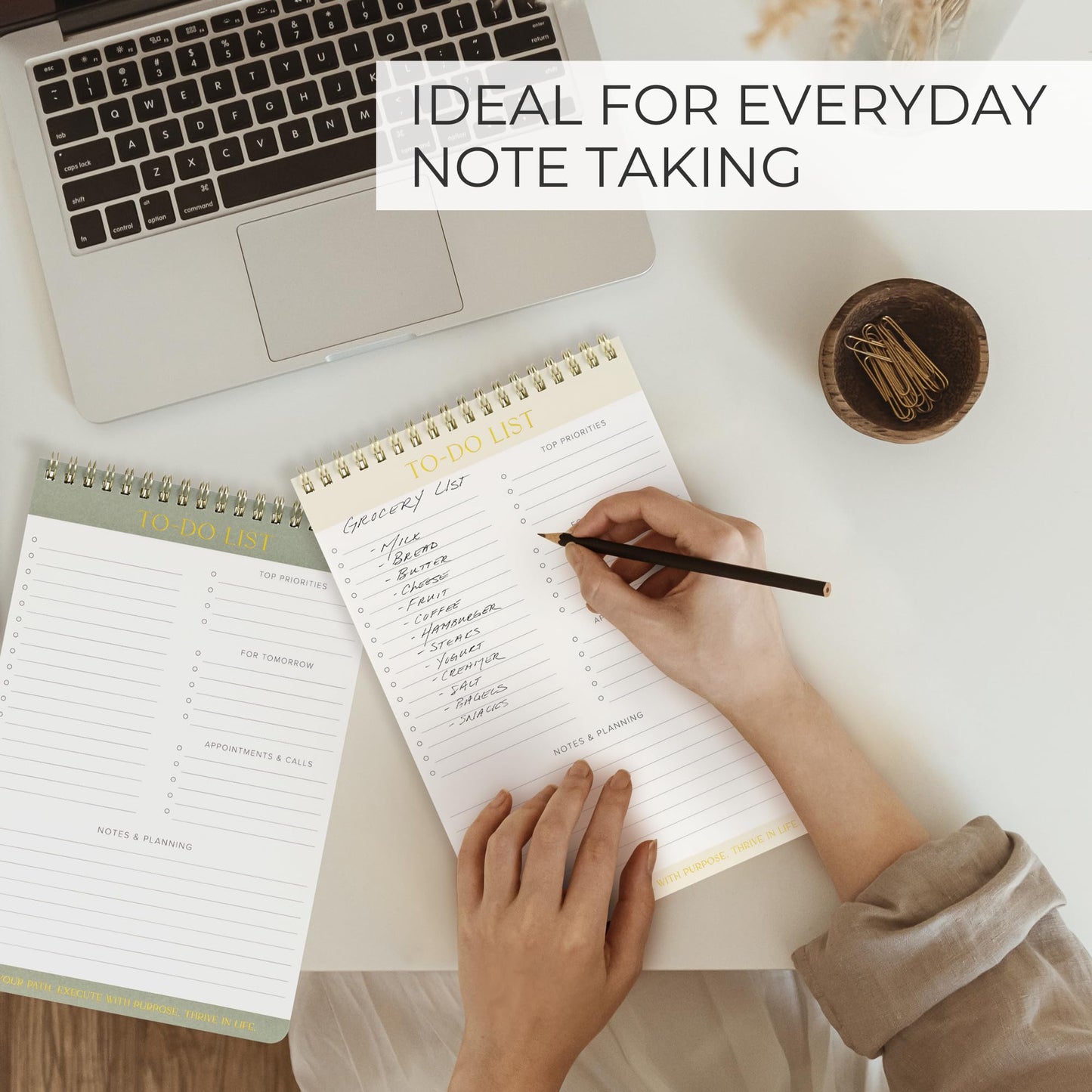 ZICOTO Beautiful To Do List Note Pads Set Of 2 for Easy Daily Planning - The Perfect Work Notepads, Notebooks and Office Desk Supplies For Women - Perfect to Effectively Organize Your Tasks