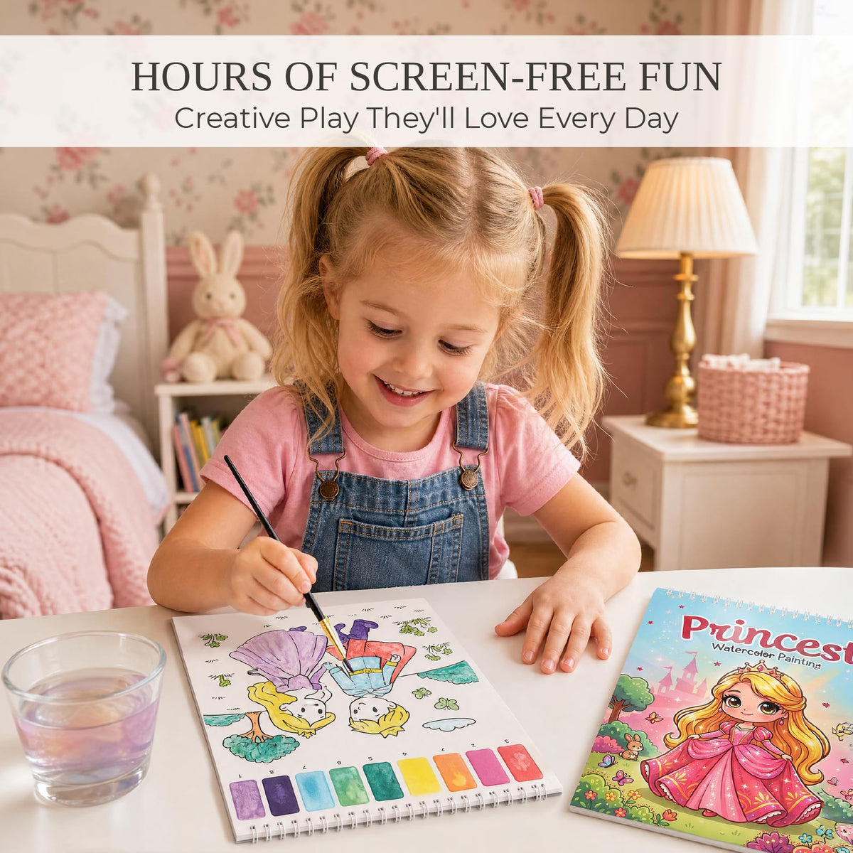 Fun Watercolor Books for Kids and Toddlers - Set of 2 Paint by Number Books