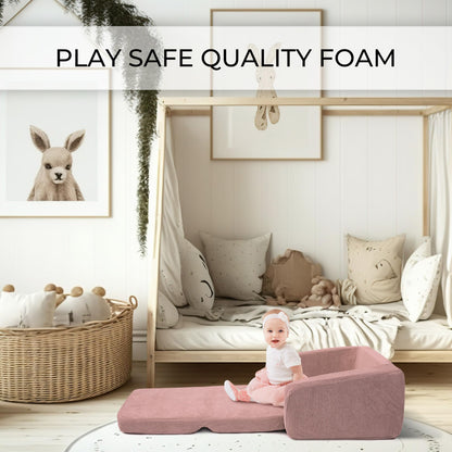 ZICOTO Comfy Kids Chair for Toddler - Stylish 2 in 1 Lounger Made of Memory Foam Easily Unfolds Into a Soft Baby Couch to Nap On - Modern Fold Out Sofa for The Little Ones