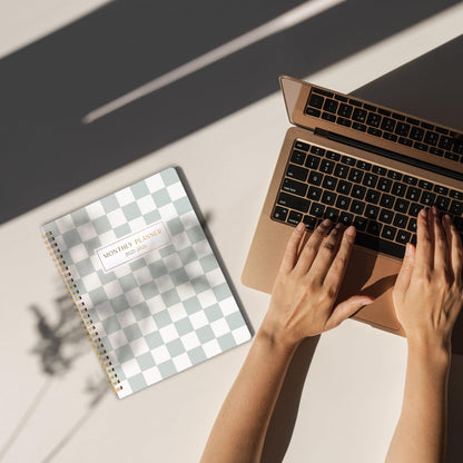 Beautiful Checkered 2025-2026 Monthly Planner and Calendar Book - To Do List Notebook That Easily Organizes Your Tasks to Boost Productivity - Runs From January 2025 Until December 2026