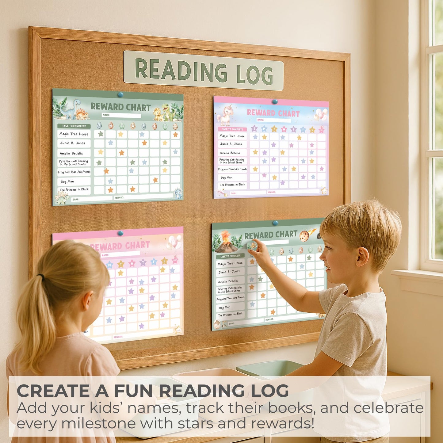 Fun Magnetic Reward Chart for Kids at Home – Motivational Easy to Use Chore Chart w Stickers Encourages Good Habits – Unicorn Behavior & Responsibility Chart for Girls Creates a Fun Daily Routine