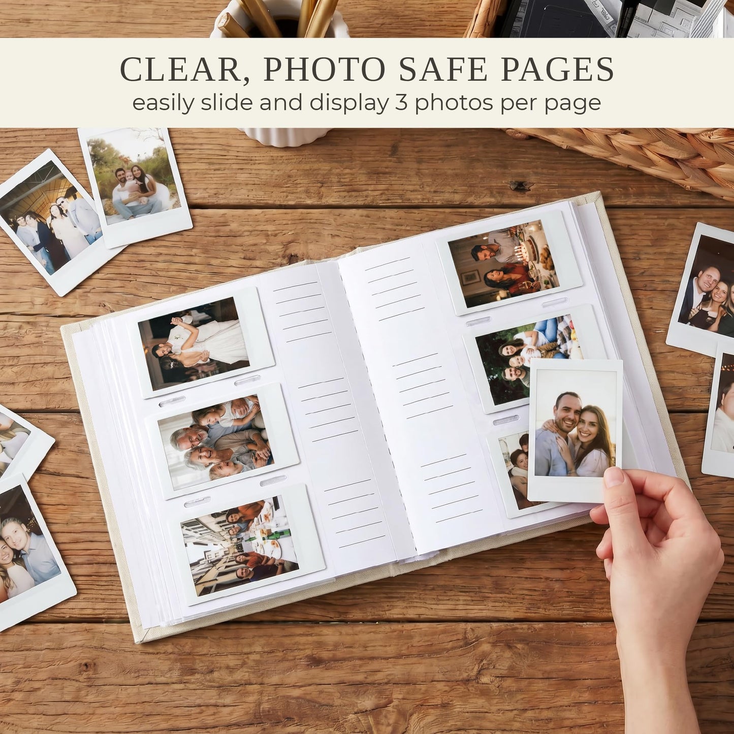 Beautiful Photo Album for 2x3 in Polaroid Photos - Safely Holds Your 180 Pictures Of Unique Memories - The Perfect Photo Book To Store Pictures