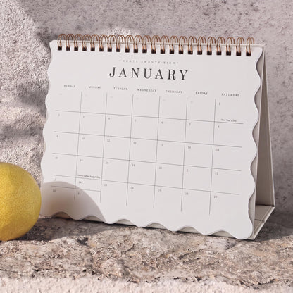Aesthetic Desk Calendar 2027-2028 - Runs from January 2027 until July 2028
