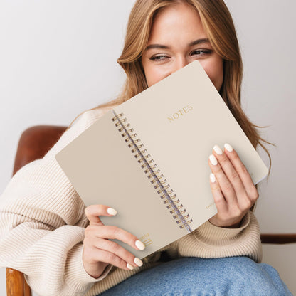 ZICOTO Aesthetic Spiral Notebook Set of 2 For Women and Men - Cute Ruled 8x6 Journal/Notebook with Pockets And Lined Pages - Perfect A5 Supplies to Stay Organized at Work or School