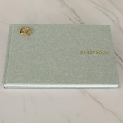 ZICOTO Beautiful Linen Wedding Guest Book for Your Wedding Reception - Simply Elegant Guestbook to Sign in and Add Polaroid Photos - The Perfect Baby Shower Guest Book and Addition to Your Big Day