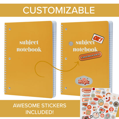 ZICOTO Aesthetic Spiral Subject Notebook Set of 3 For School or College - The Perfect 8" x 10.5" College Ruled Notebook with Premium Paper - Cute Student Supplies to Stay Organized at School