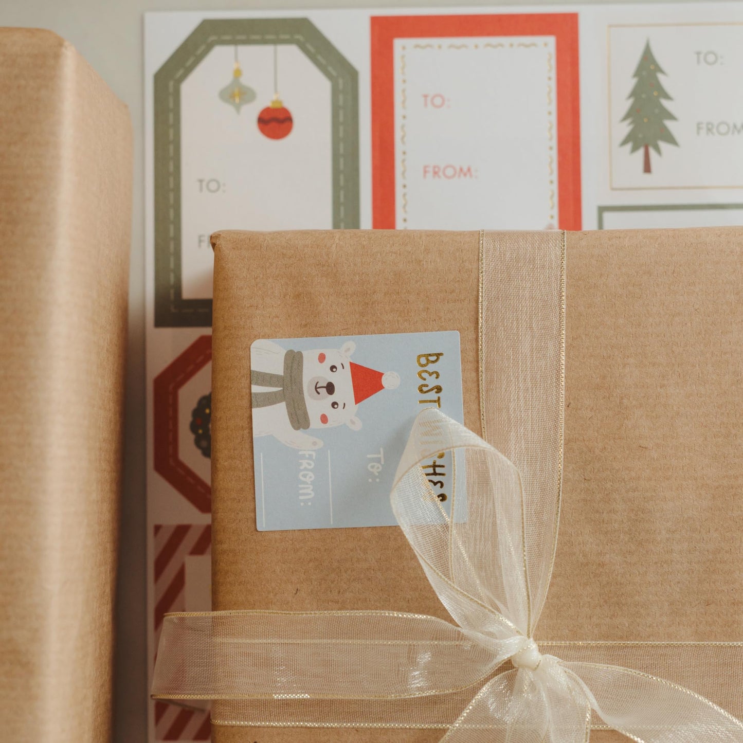 Beautiful Christmas Gift Tag Stickers - 110 Quality Holiday Sticker Labels for Personalizing Your Holiday Presents - Spread Joy and Cheer with These Festive Christmas Name Tags