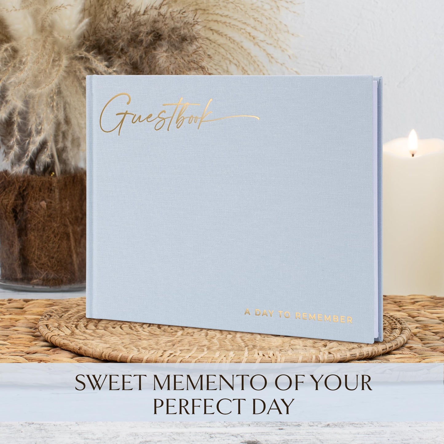 ZICOTO Beautiful Wedding Guest Book for Your Wedding Reception - Simply Elegant Guestbook to Sign in and Add Polaroid Photos - The Perfect Baby Shower Guest Book for The Special Day