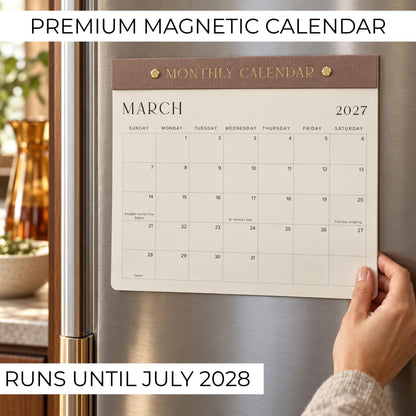 Beautiful 2027-2028 Magnetic Fridge Calendar - January 2027 - July 2028