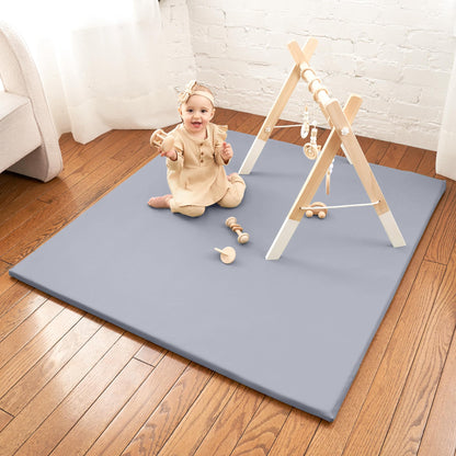 Stylish Vegan Leather Baby Play Mat - Soft, Easy to Clean Floor Mat Creates A Safe Play Area for Your Baby - The Perfect Modern Foam Playmat Fits Nicely with Your Kids Playroom Or Home Decor