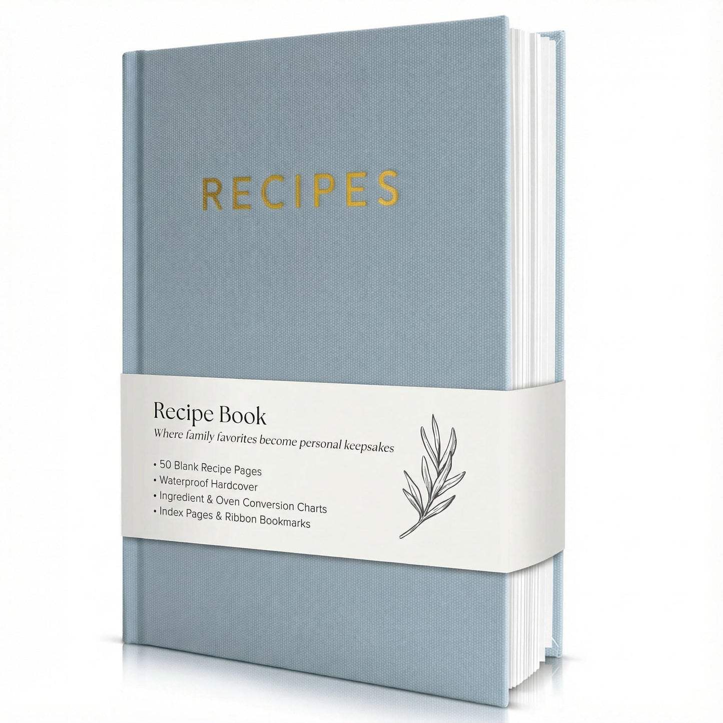 ZICOTO Aesthetic Blank Recipe Book with Waterproof Cover - The Perfect Recipe Notebook To Write In Your Own Recipes - Beautiful Blank Cookbook to Organize Your Recipes
