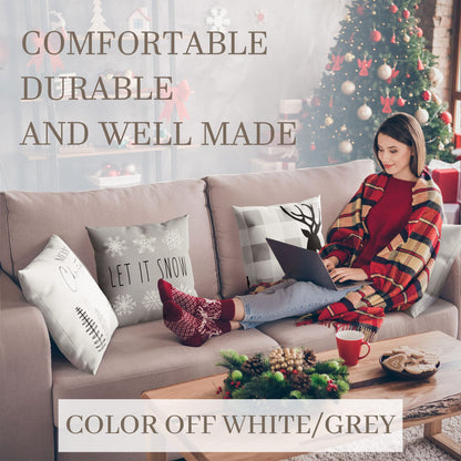 Beautiful Christmas Pillow Covers 18" x 18" - 4 Modern Farmhouse Design Throw Pillow Covers - These Buffalo Plaid Holiday Decor Accents are The Perfect Addition to Your Indoor/Outdoor Home Decoration