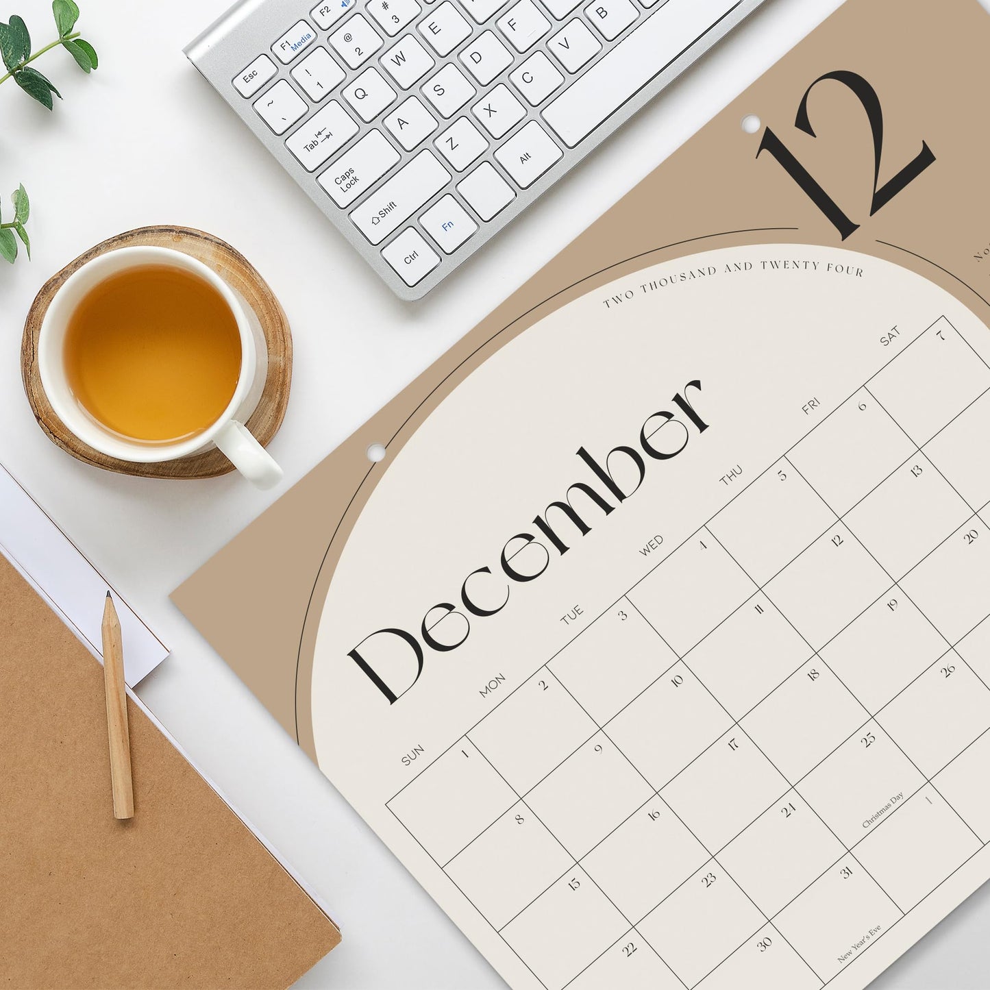 Aesthetic 2024 Desk Calendar - Minimal 2023-2024 Desktop Or Wall Calendar Runs Until December 2024 - The Perfect Large Calendar for Easy Planning
