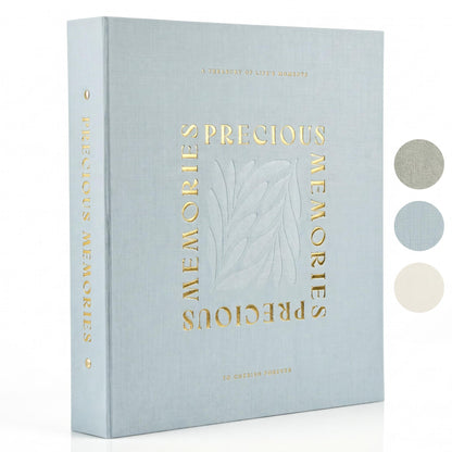 Beautiful Linen Photo Album For 4x6 Photos - Safely Holds Up To 500 Pictures of Unique Memories - The Perfect Big Photo Book To Store All Pictures of Treasured Family, Baby or Wedding Moments