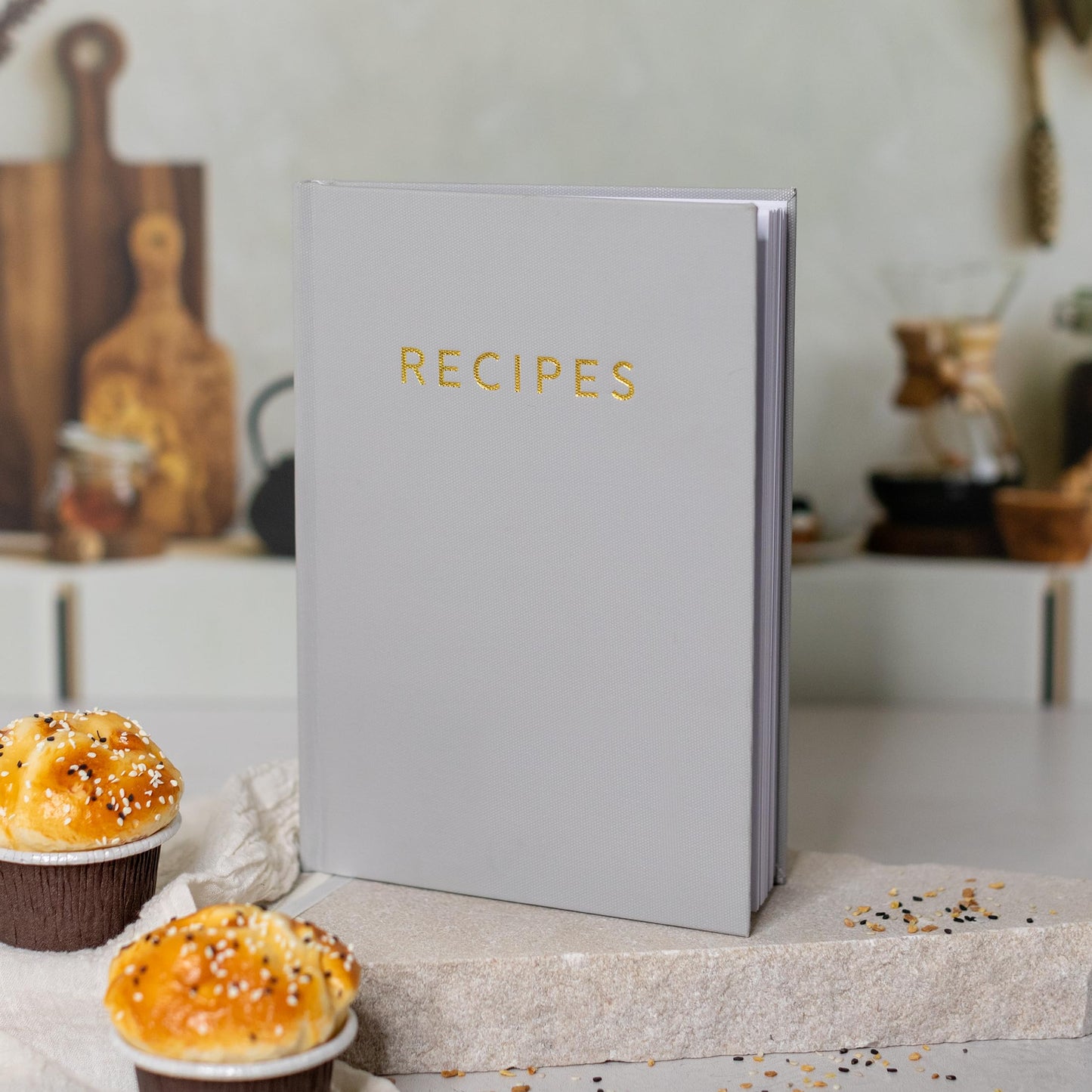 ZICOTO Aesthetic Blank Recipe Book with Waterproof Cover - The Perfect Recipe Notebook To Write In Your Own Recipes - Beautiful Blank Cookbook to Organize Your Recipes