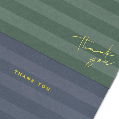 Beautiful Striped Thank You Cards Set of 30 With Envelopes and Stickers - Elegant Blank Cards For Personalized Notes - Perfect Bulk Stationary Set For All Occasions incl. Weddings, Business & Baby Showers