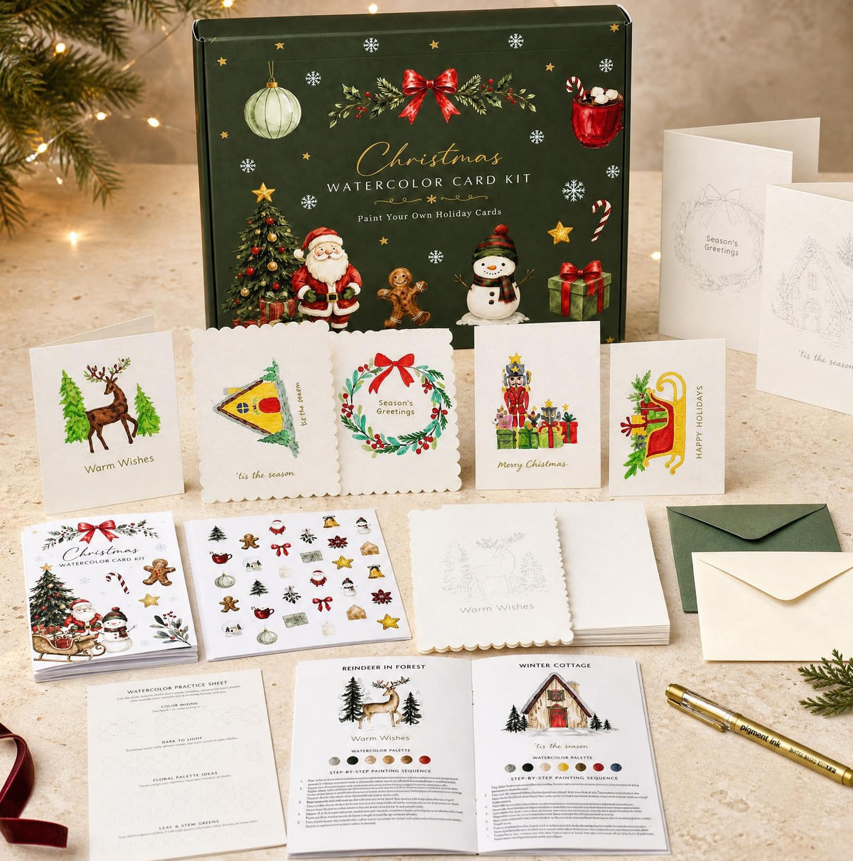 ZICOTO Beautiful Watercolor Paper Card Kit with Envelopes