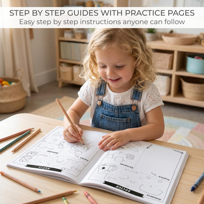 ZICOTO Fun How to Draw Books for Kids Set of 2 - Cute Step by Step Drawing and Coloring Book Gifts for Girls Ages 4-6, 6-8 & 8-12 - Learn to Draw Beautiful Designs with Easy Steps for Little Artists