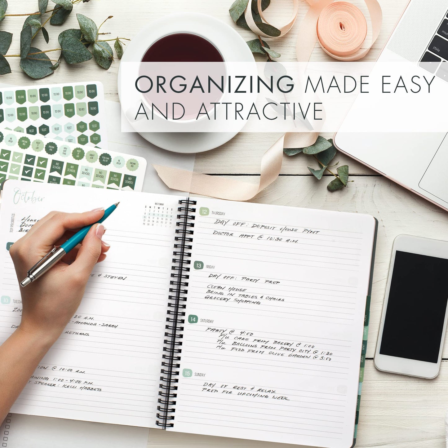 Simplified 2023-2024 Academic Planner - A Beautiful 8.5" x 10.5" Daily Planner to Easily Stay Organized - Perfect Calendar Book For Women or Men with Weekly & Monthly Spreads For The 23-24 School Year