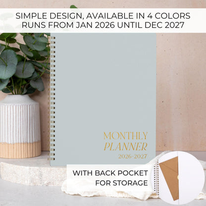 Beautiful 2026-2027 Monthly Planner and Calendar Book - To Do List Notebook That Easily Organizes Your Tasks to Boost Productivity - Runs From January 2026 Until December 2027