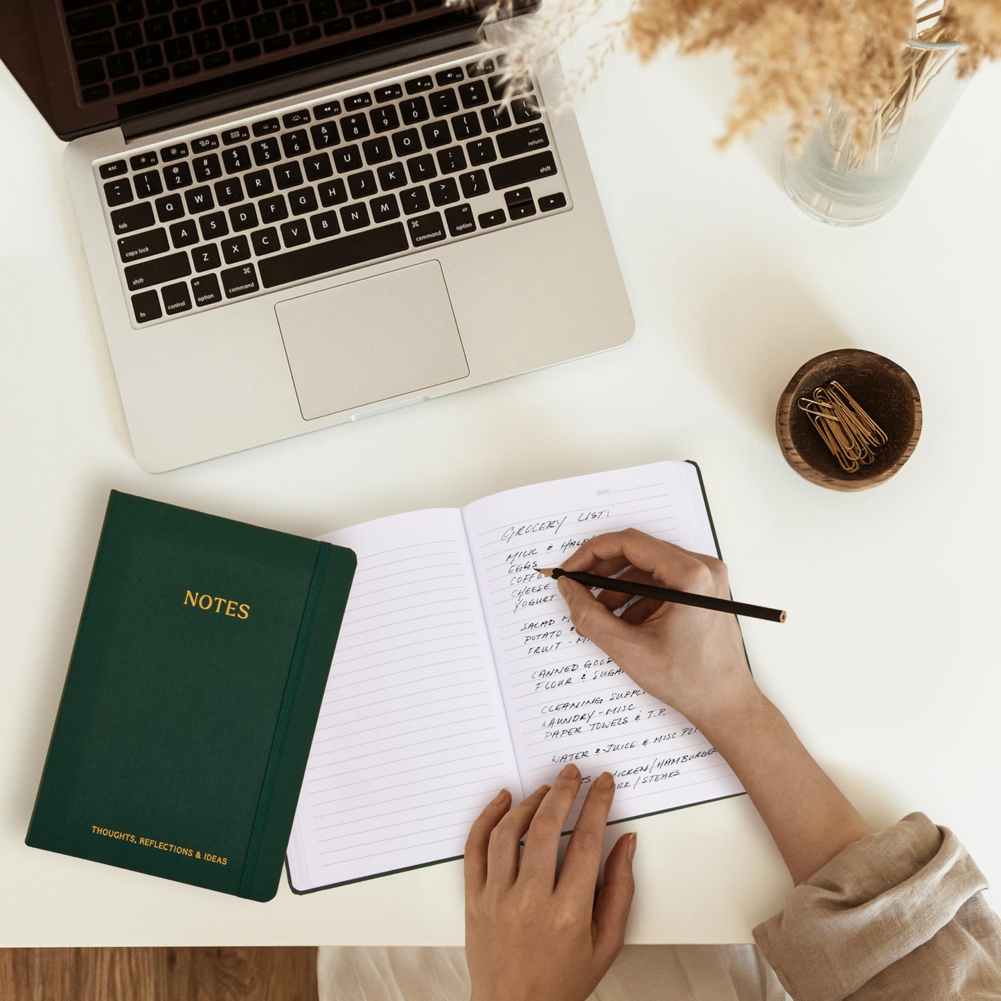 ZICOTO Aesthetic Thick Notebook Journal For Women 7" x 10" - Modern Linen Hardcover Note Book With 300 Lined Pages - Perfect For Writing And Staying Organized at Work or School