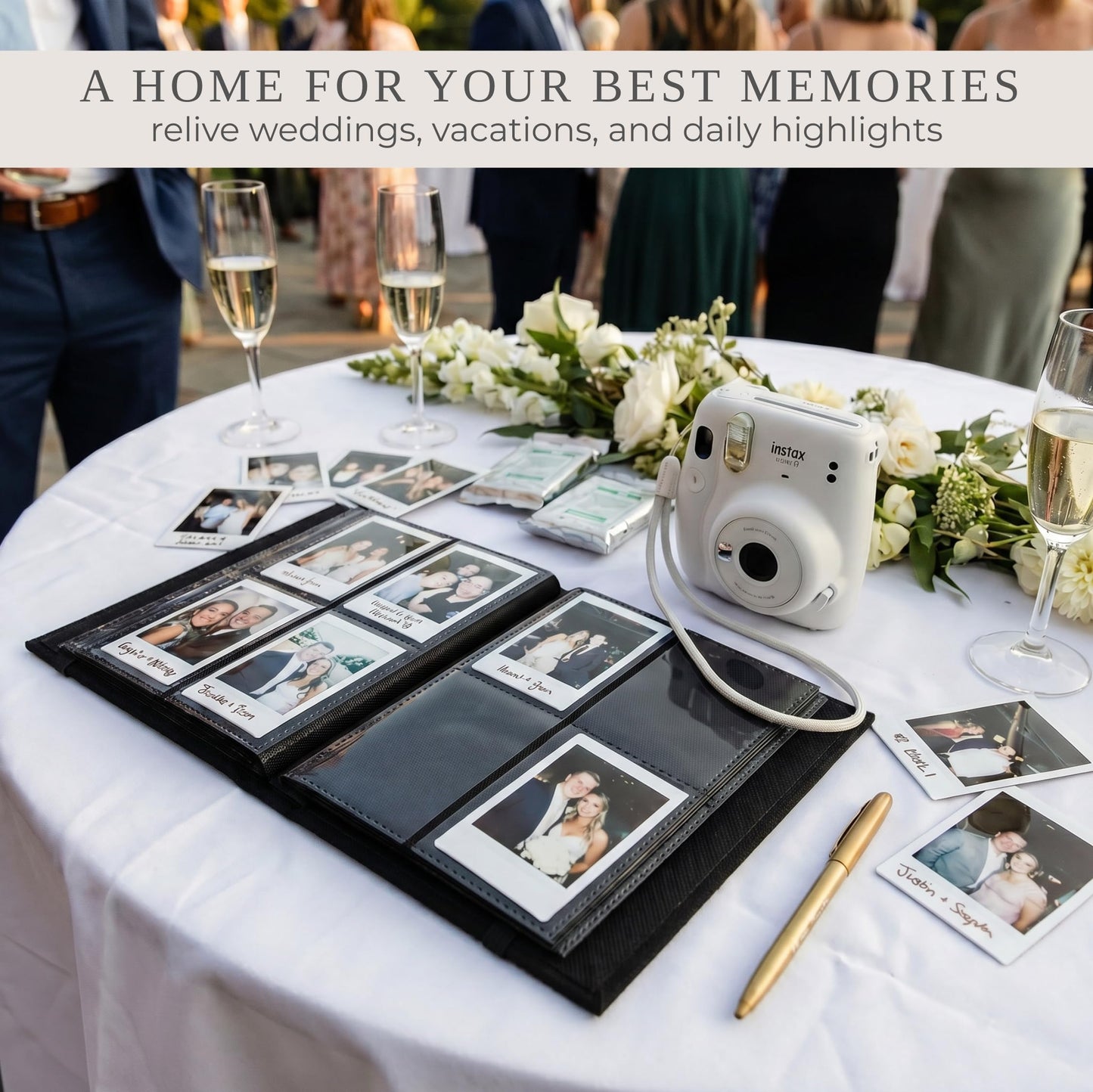 Beautiful Photo Album for 2x3 in Polaroid Photos - Safely Holds Your 240 Pictures Of Unique Memories - The Perfect Instax Mini Compatible Photo Book To Store Pictures Or Trading Collection Cards