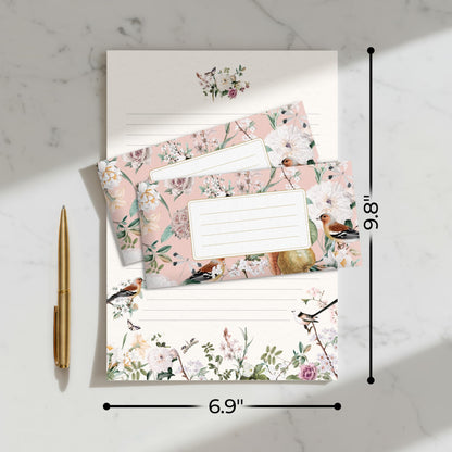 Beautiful Stationery Set with Envelopes - Premium-Quality, No-Bleed Letter Writing Paper with Elegant Floral Designs - Cute Stationary Kit for Women and Thoughtful Gift for Loved Ones