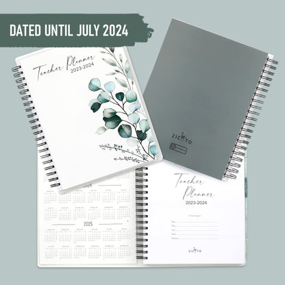 Simplified Teacher Planner For The 2023-2024 Academic School Year - Your All Incl. 8.5" x 11" Lesson Plan Book Supplies - Easily Organize Your Daily, Weekly & Monthly Classroom/Homeschool Schedule