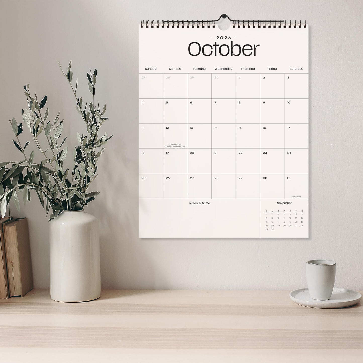 Beautiful 2026 Wall Calendar - Runs from January 2026 until July 2027 - Large 14.5" x 11.5" Office Wall Calendar for Easy Organizing