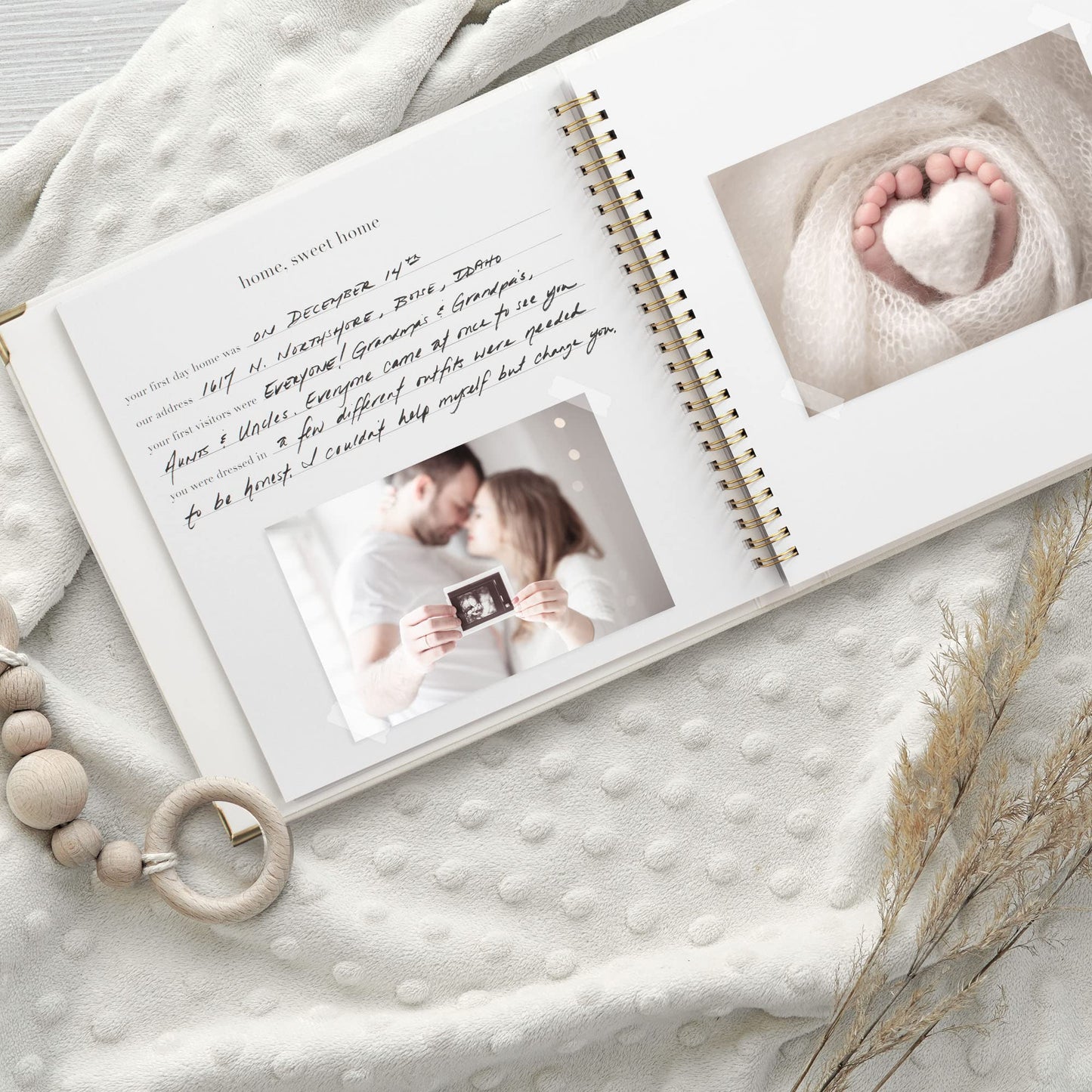 Keepsake Baby Memory Book for Boys and Girls - Timeless First 5 Year Baby Book - Neutral Journal Scrapbook or Photo Album - Record a Milestone for Every Event from Birth to Age 5