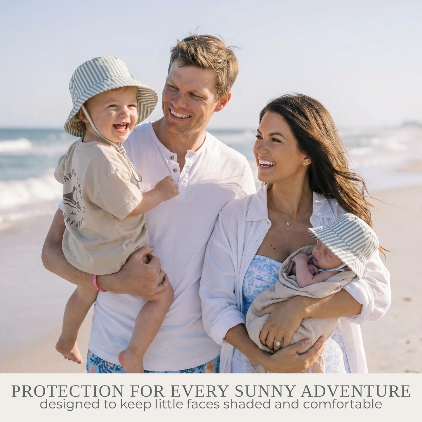 Beautiful Baby Sun Hat 0-6 Months - Adjustable Toddler Hat with UPF 50+ Sun Protection - Cute Kids Bucket Hat for Beach