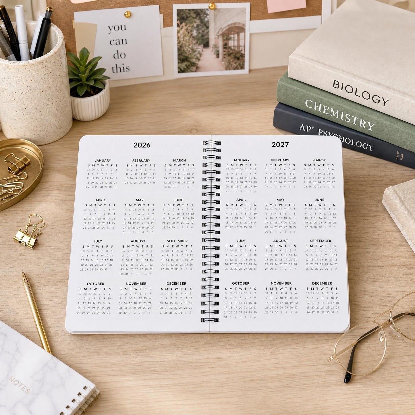 Aesthetic 2027 Student Planner To Stay Organized - A Beautiful 8.5" x 6.1" Planner for Middle and High School Students with Weekly & Monthly Spreads For The 26-27 Academic Year