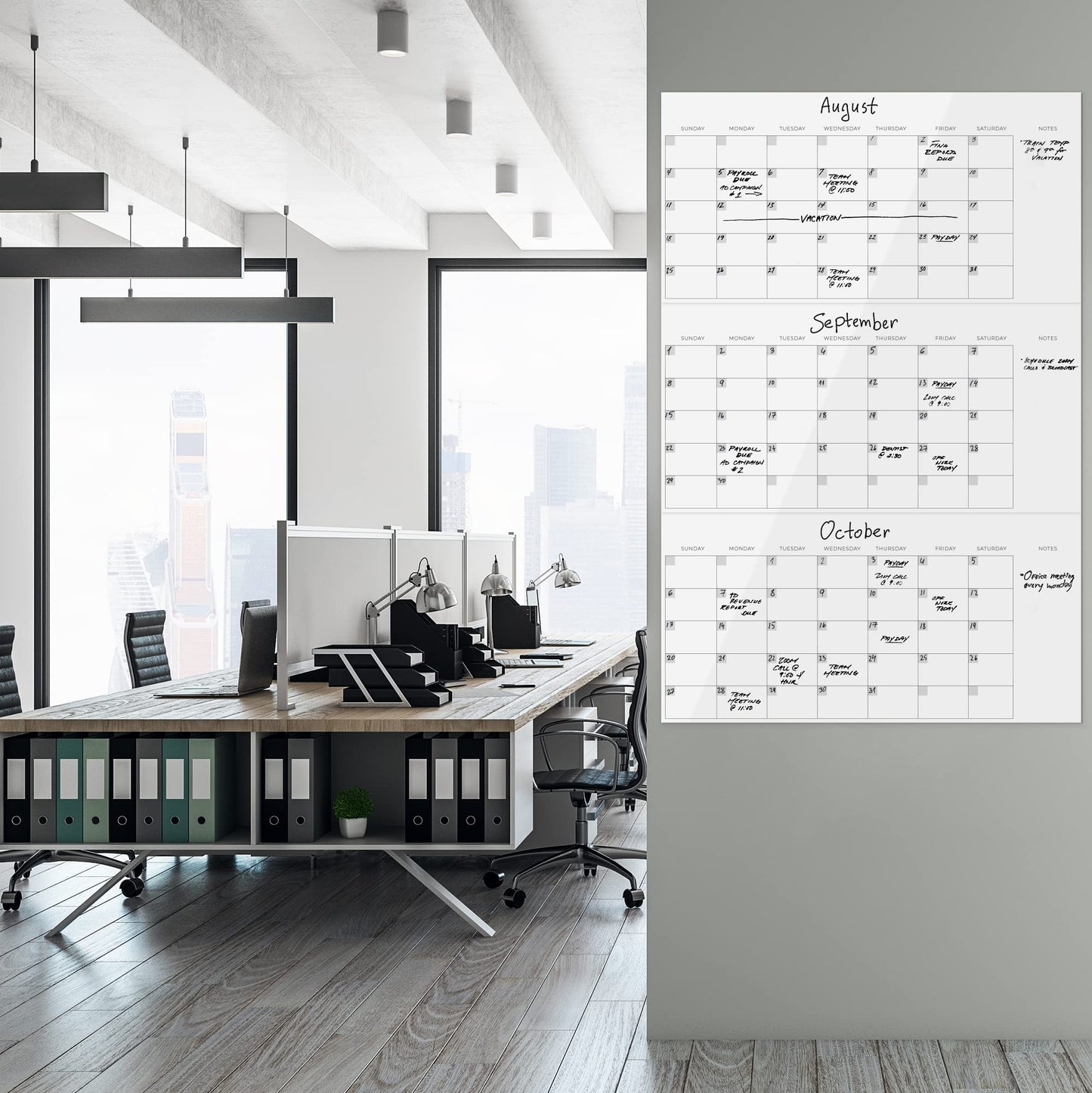 3 Month Dry Erase Wall Calendar for Easy Planning - Erasable 30" x 45" Calendar for White Boards - A Great Planner and Visual Organizer For Your Home or Office Wall