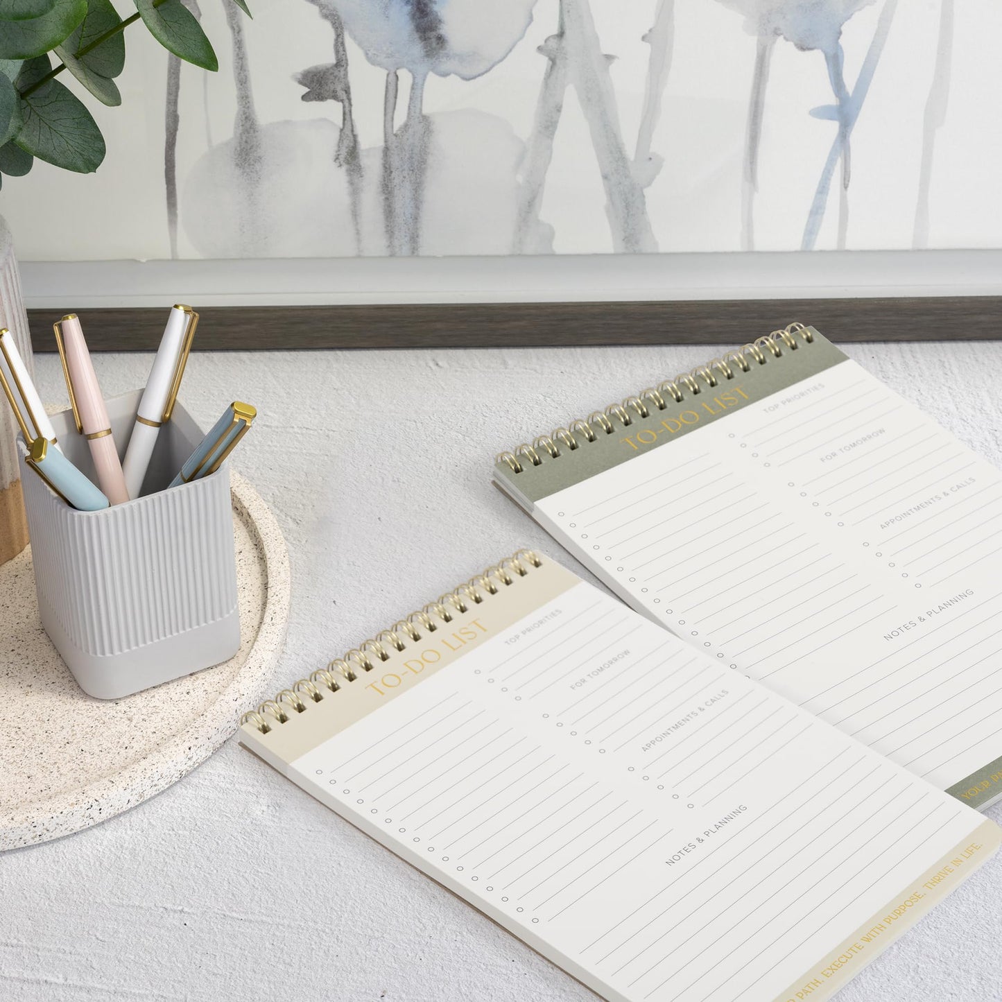 Beautiful To Do List Note Pads Set Of 2 for Easy Daily Planning - The Perfect Work Notepads, Notebooks and Office Desk Supplies For Women - Perfect to Effectively Organize Your Tasks