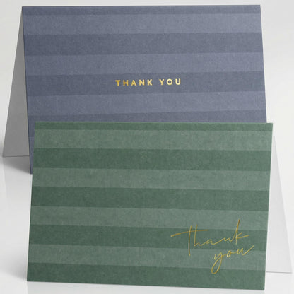 Beautiful Striped Thank You Cards Set of 30 With Envelopes and Stickers - Elegant Blank Cards For Personalized Notes - Perfect Bulk Stationary Set For All Occasions incl. Weddings, Business & Baby Showers