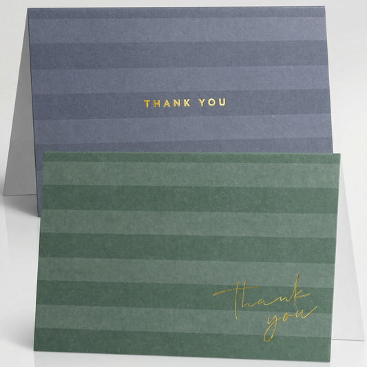 Beautiful Striped Thank You Cards Set of 30 With Envelopes and Stickers - Elegant Blank Cards For Personalized Notes - Perfect Bulk Stationary Set For All Occasions incl. Weddings, Business & Baby Showers