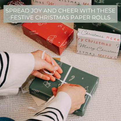 Beautiful Christmas Gift Wrapping Paper Rolls For Small & Medium Size Gifts - Set of 3 Quality Paper Rolls With Cute Designs - Add a Touch of Magic to Every Gift You Wrap - 17 in x 120 in Per Roll