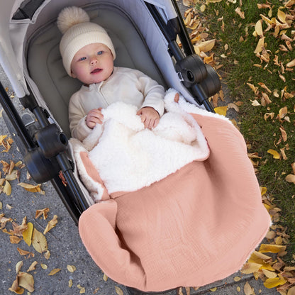 Soft Muslin Cotton Baby Blanket - Breathable and Lightweight Blanket Keeps Your Newborn Baby Girl Or Boy Cozy and Warm - Perfectly Sized for Any Stroller or Car Seat
