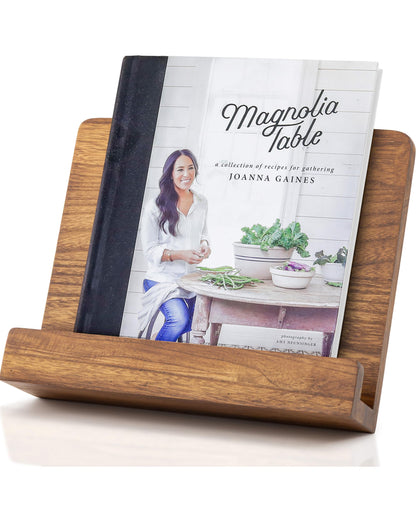 Beautiful Cookbook Stand for Your Kitchen Counter - Solid Wood Stand Easily Keeps Cook or Recipe Books Open for Convenient Cooking - Perfectly Fits Your iPad/Tablet and Enhances Any Kitchen Decor