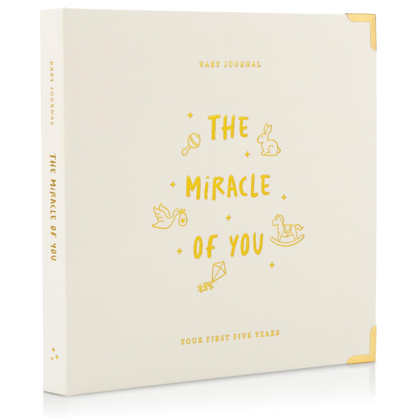 Keepsake Baby Memory Book for Boys and Girls – Timeless First 5 Year Baby Book – Neutral Journal Scrapbook or Photo Album - Record a Milestone for Every Event from Birth to Age 5
