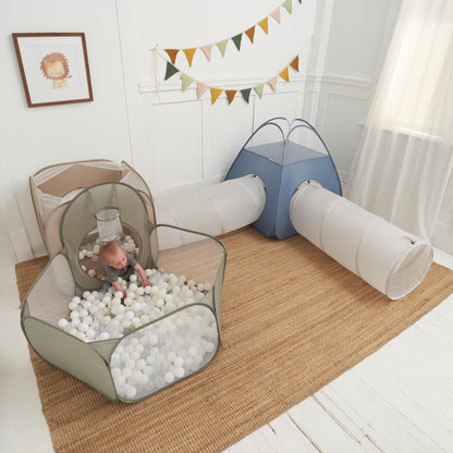 Large Kids Play Tent and Tunnel Toy Set for Toddlers 1-3 - Fun 5-Piece Tent, Tunnel & Ball Pit Set with Basketball Hoop - A Great Gift for Babies That Sets Up in Seconds for Unlimited Indoor Fun