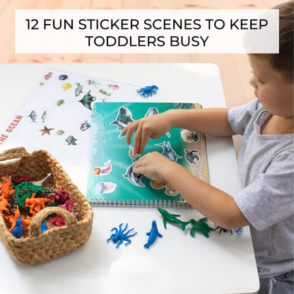ZICOTO Fun Sticker Book for Toddlers 2-4 Years - Perfect Kids Activity Book with 500+ Beautiful Stickers & 12 Themes for Entertaining Boys & Girls 4-8 While Traveling - Incl. Coloring Pages