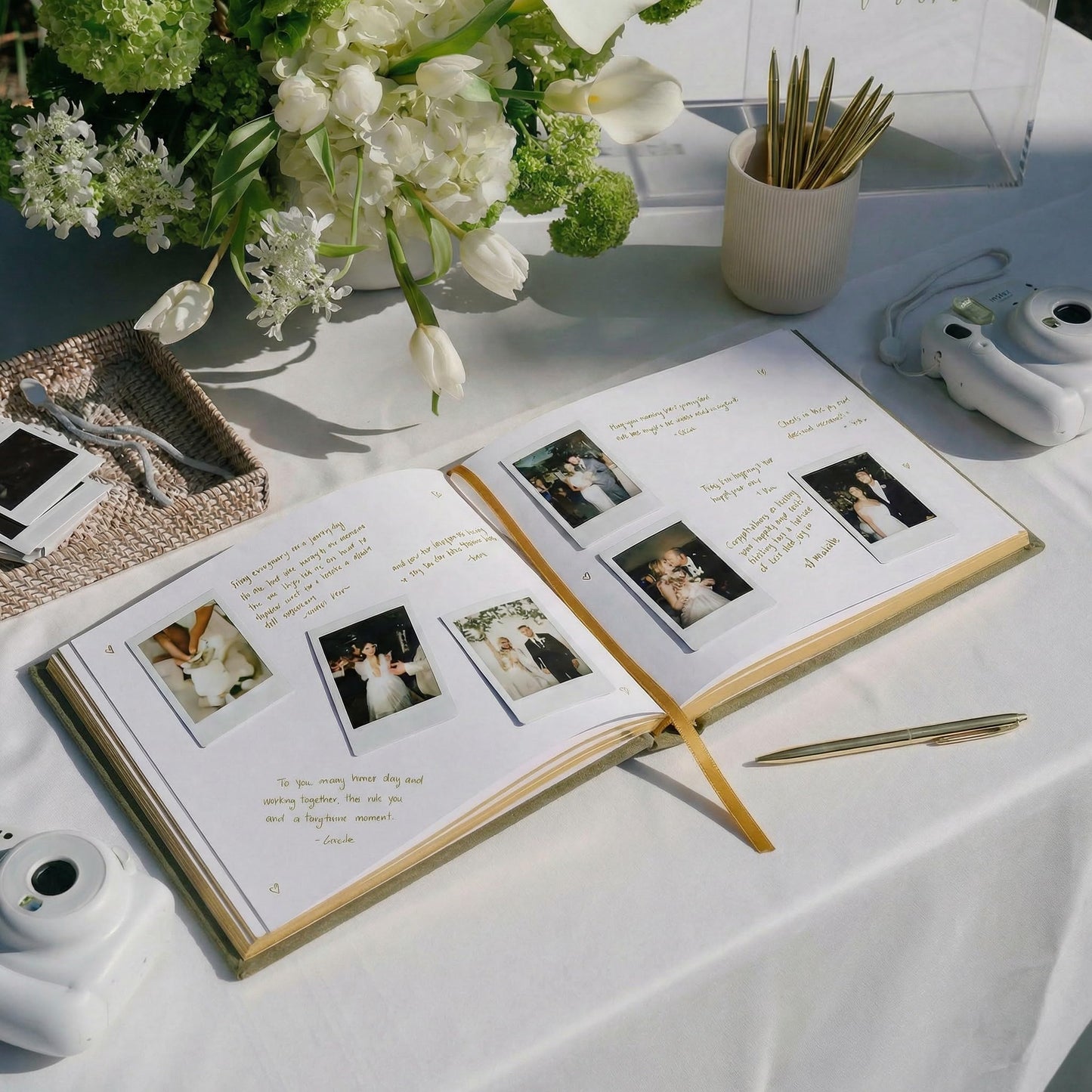 ZICOTO Beautiful Wedding Guest Book for Your Wedding Reception - Simply Elegant Guestbook to Sign in and Add Polaroid Photos - The Perfect Baby Shower Guest Book for The Special Day