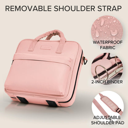 Sturdy 3 Ring Zipper Binder with Shoulder Strap for School - Beautiful 2 Inch Zip Up Binder with Extra Pockets Holds 500 Sheets, Books & Laptop - Easy to Carry Trapper Keeper Made of Premium Fabrics