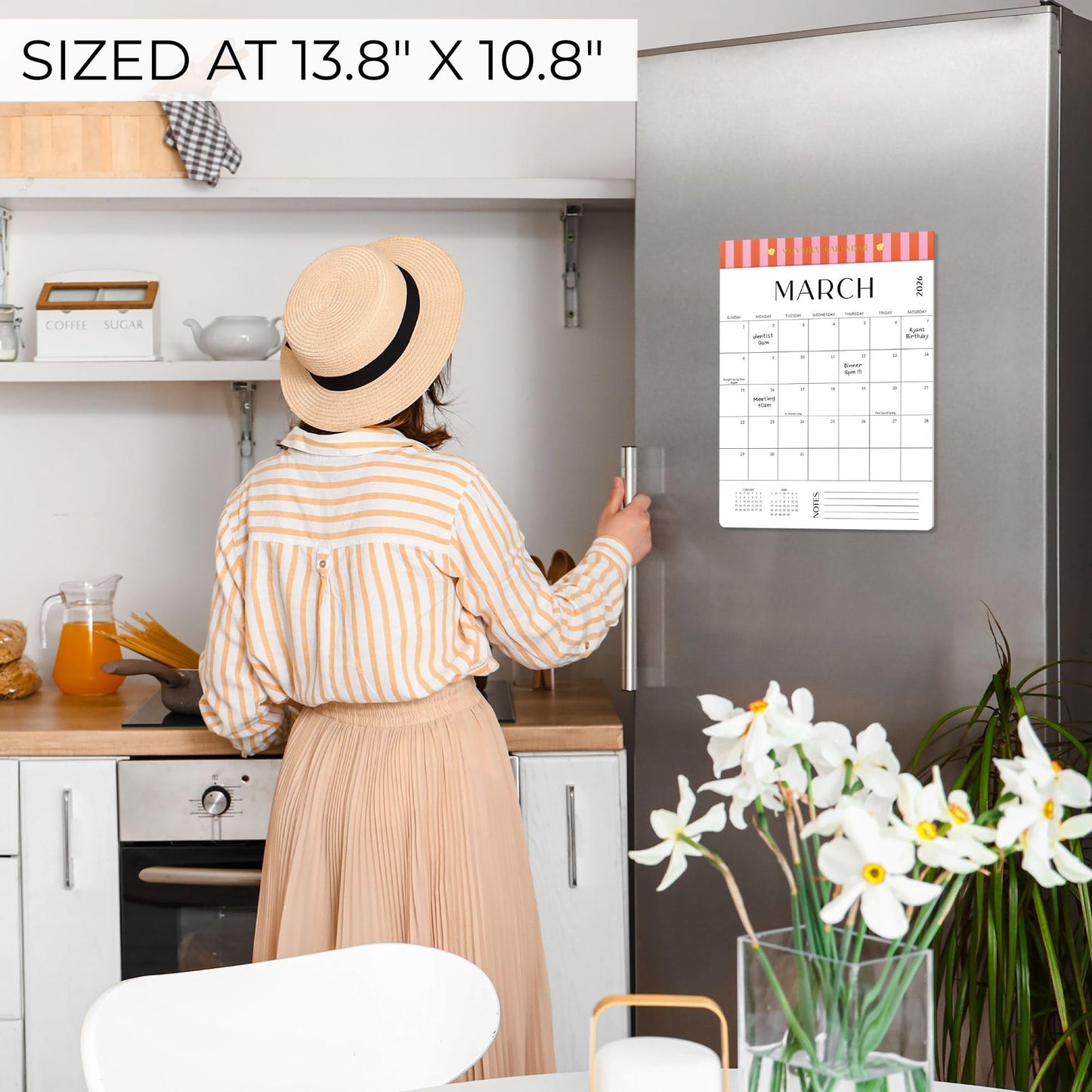 Aesthetic 2025-2026 Magnetic Vertical Calendar - Runs from January 2026 Until July 2026 - The Perfect Monthly Refrigerator Calendar With Minimal Designs for Easy Organizing