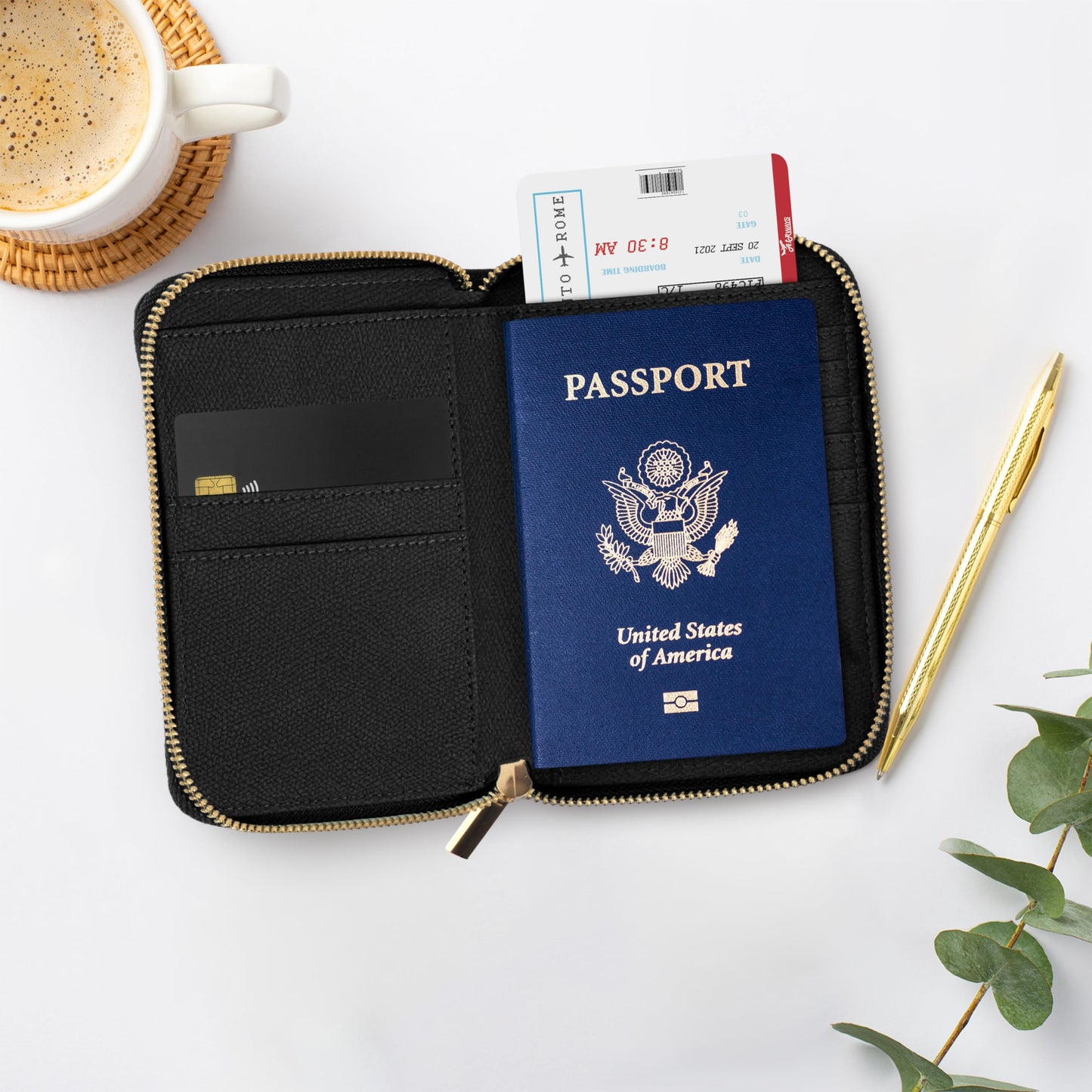 ZICOTO Stylish Passport Holder for Travel with Detachable Wristlet Strap - All-in-One Travel Wallet Organizer for Women, Secure Money Belt Alternative with Card Slots and Tassel Keychain