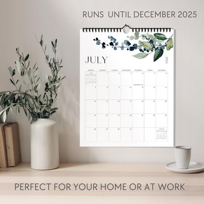 Aesthetic 2025 Wall Calendar - Runs from June 2024 Until December 2025 - The Perfect 2024-2025 Modern Greenery Calendar Planner for Easy Organizing